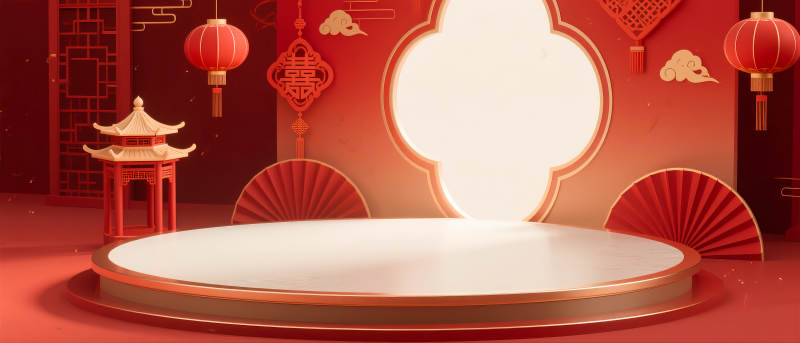 新春喜慶舞臺-圖片