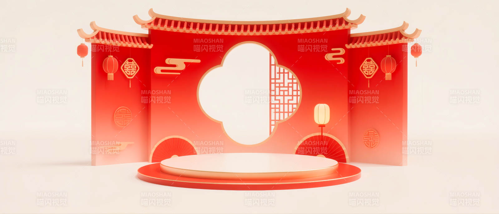 马年中式红门迎春景-图片