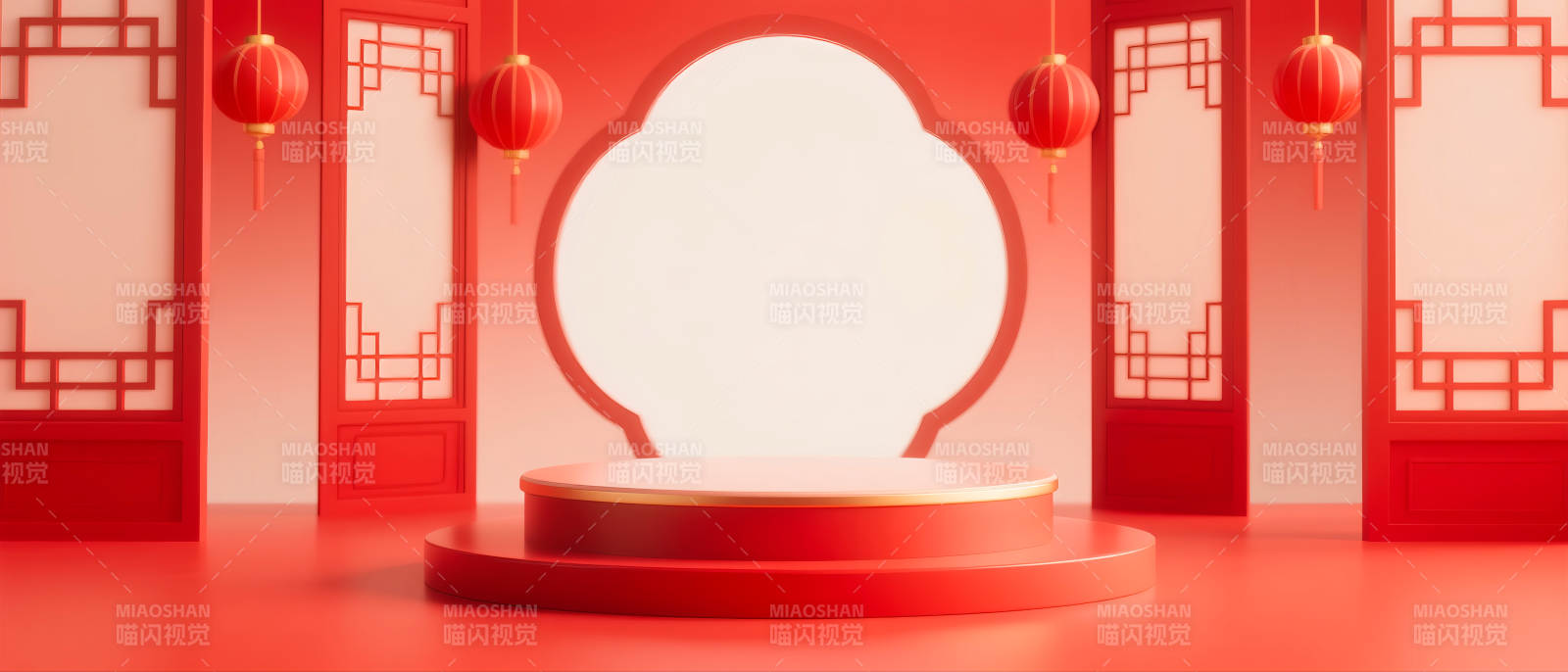 紅色國潮風電商場景圖-圖片