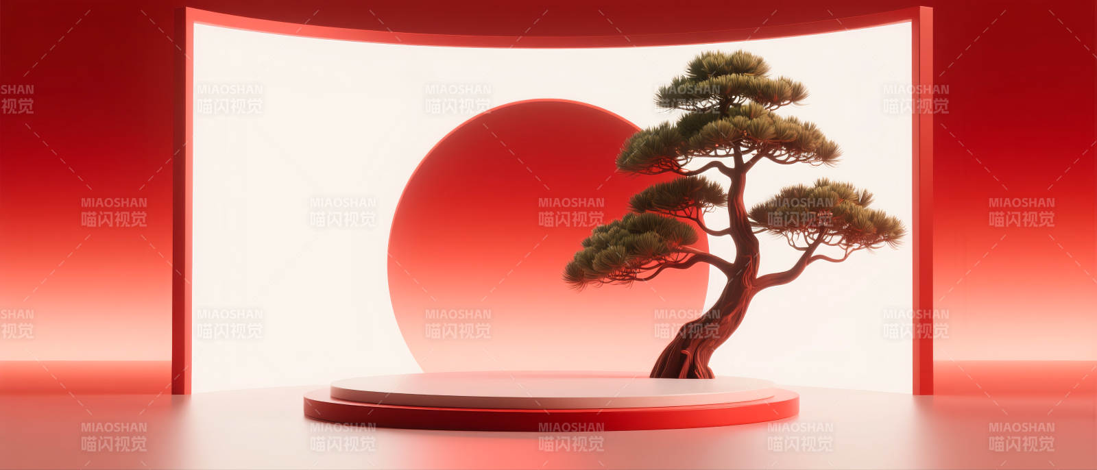 红色国潮风电商场景图-图片