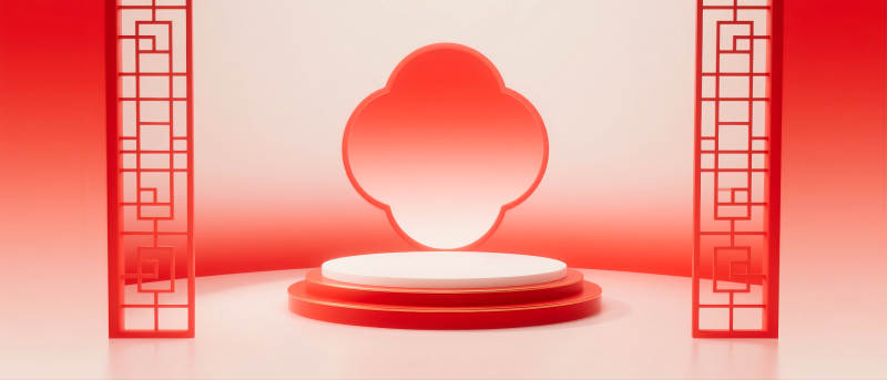 红色国潮风电商场景图-图片