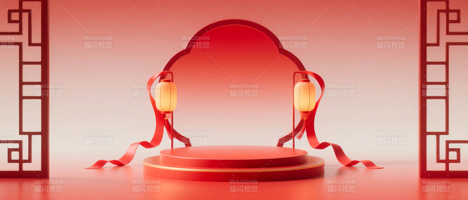 紅色國潮風電商場景圖-圖片