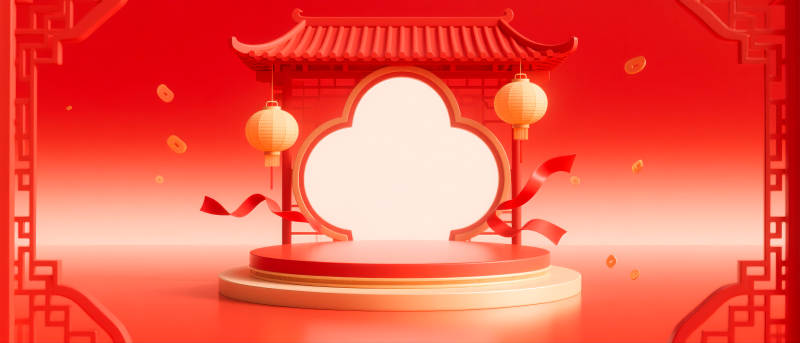 喜慶中式舞臺-圖片