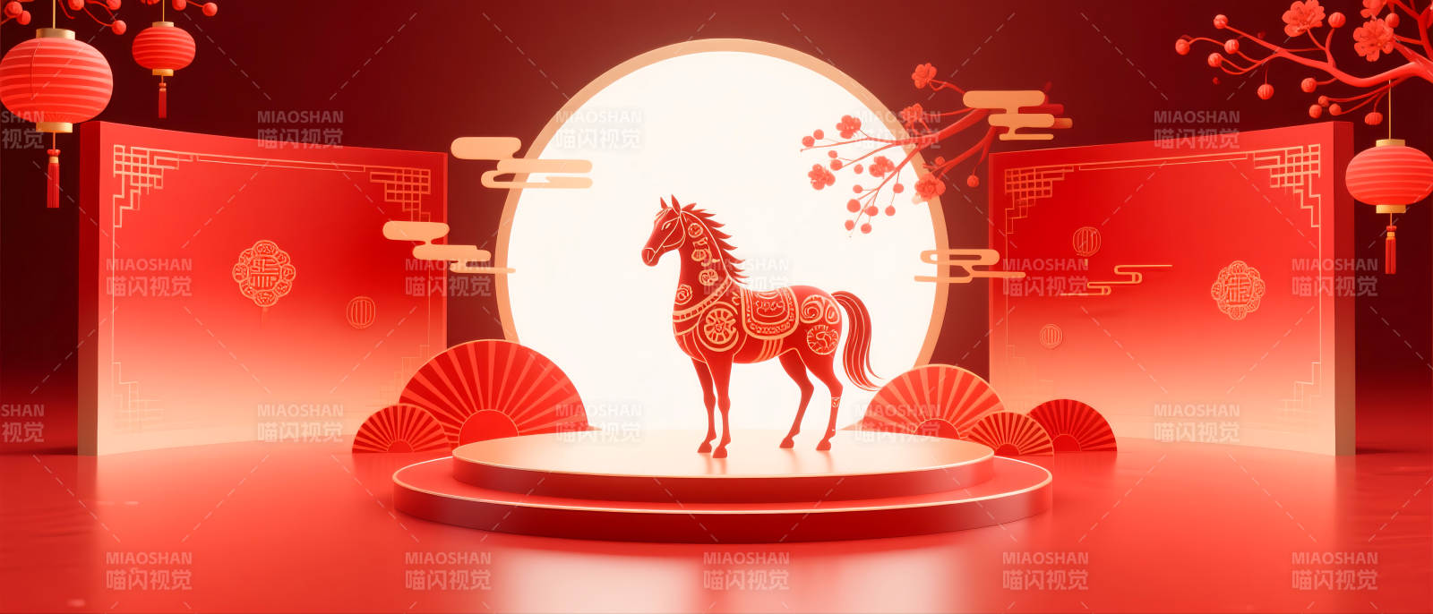 馬年新春賀歲圖-圖片