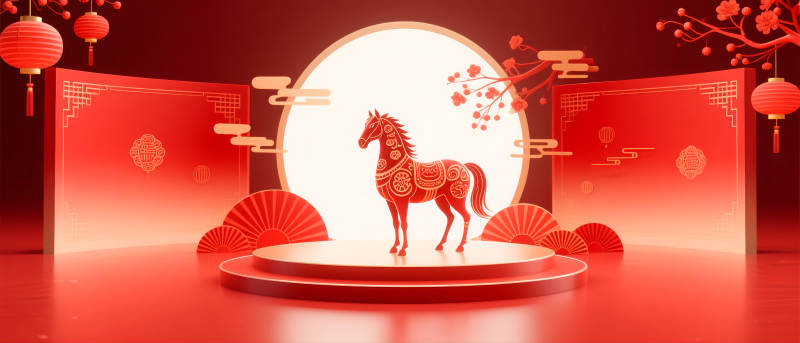 马年新春贺岁图-图片