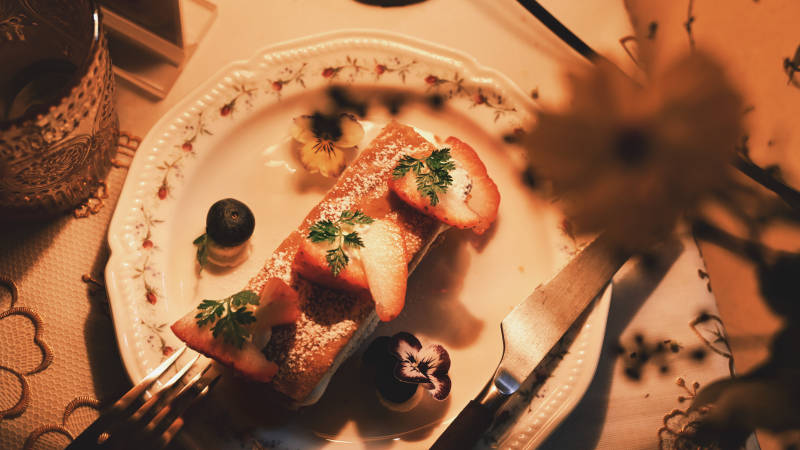 精致甜點擺盤-攝影圖