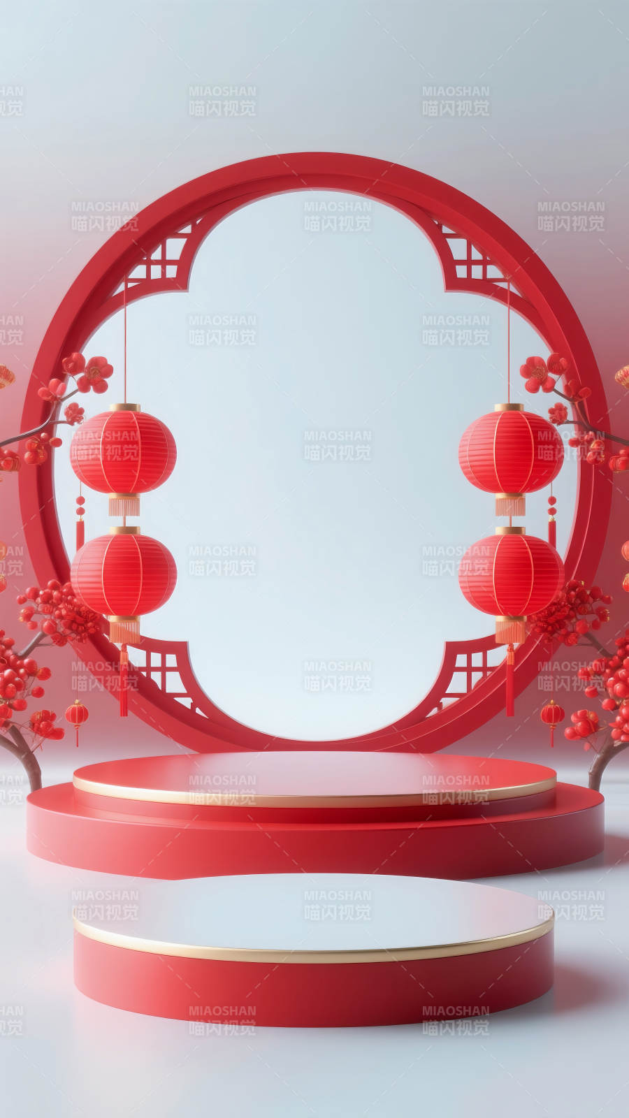 紅韻迎春電商場景圖-圖片