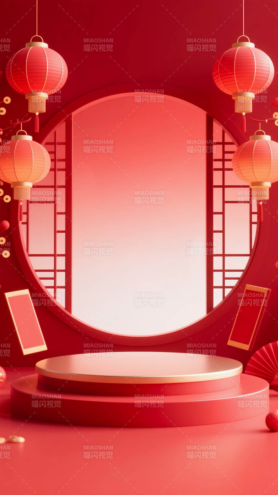 红韵新春舞台电商场景图-图片