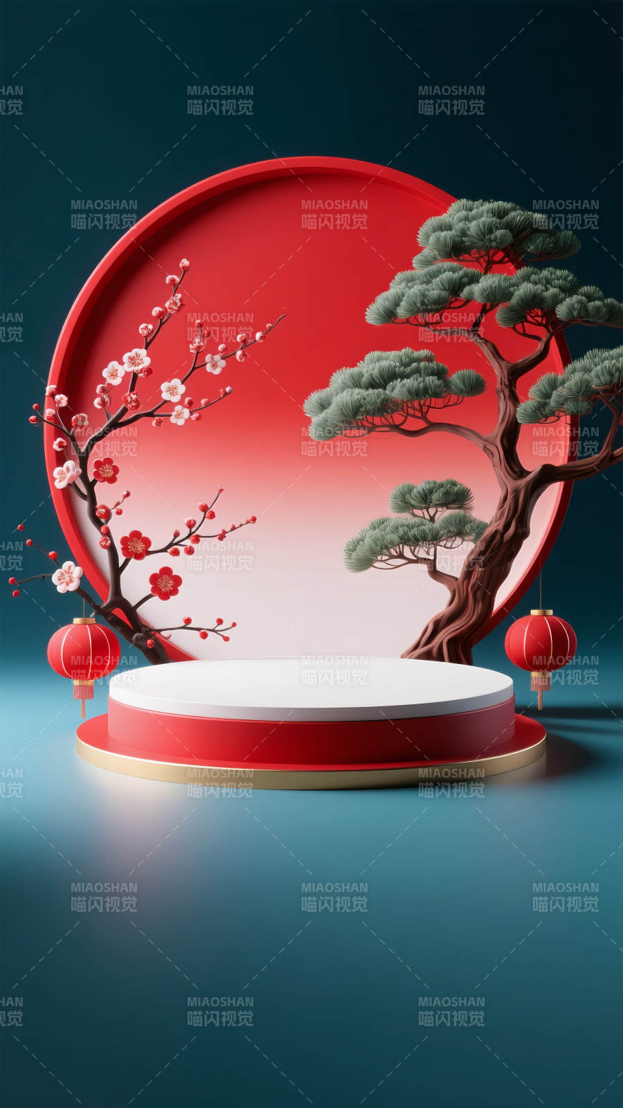 春意盎然迎新春電商場(chǎng)景圖-圖片