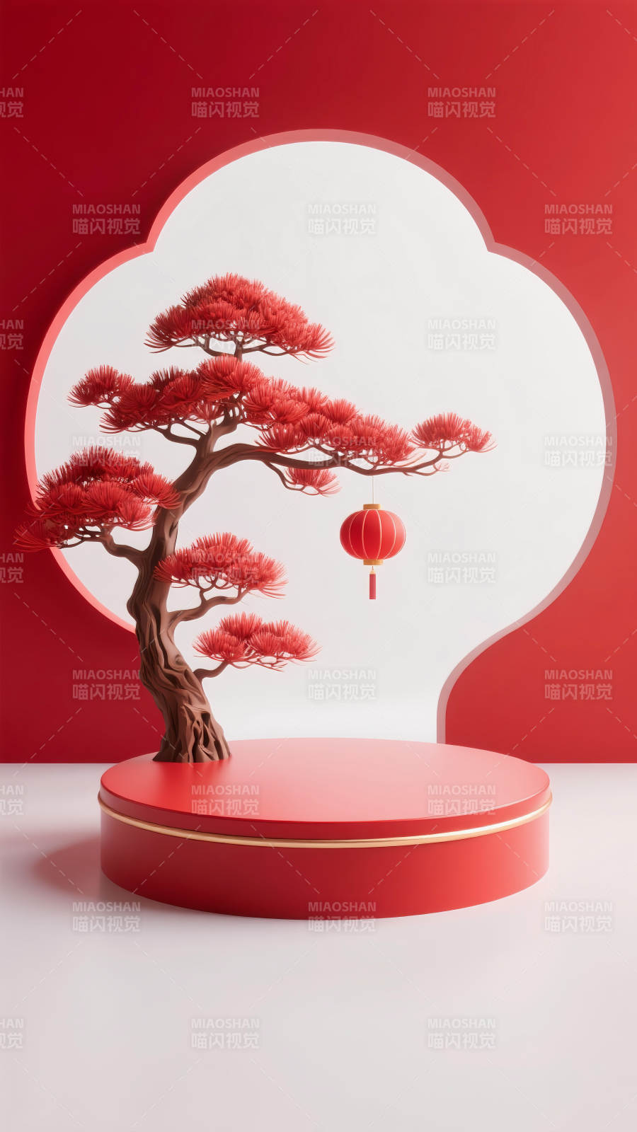 紅樹映燈春意濃電商場景圖-圖片