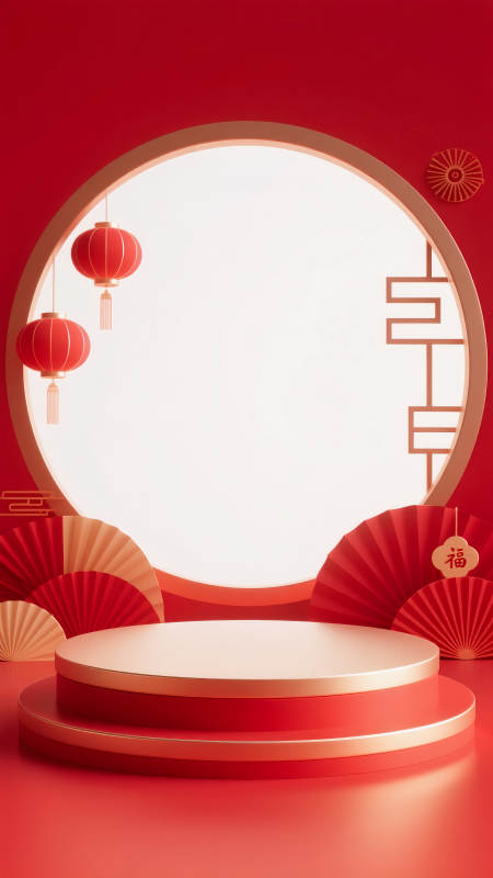 新春賀歲舞臺電商場景圖-圖片