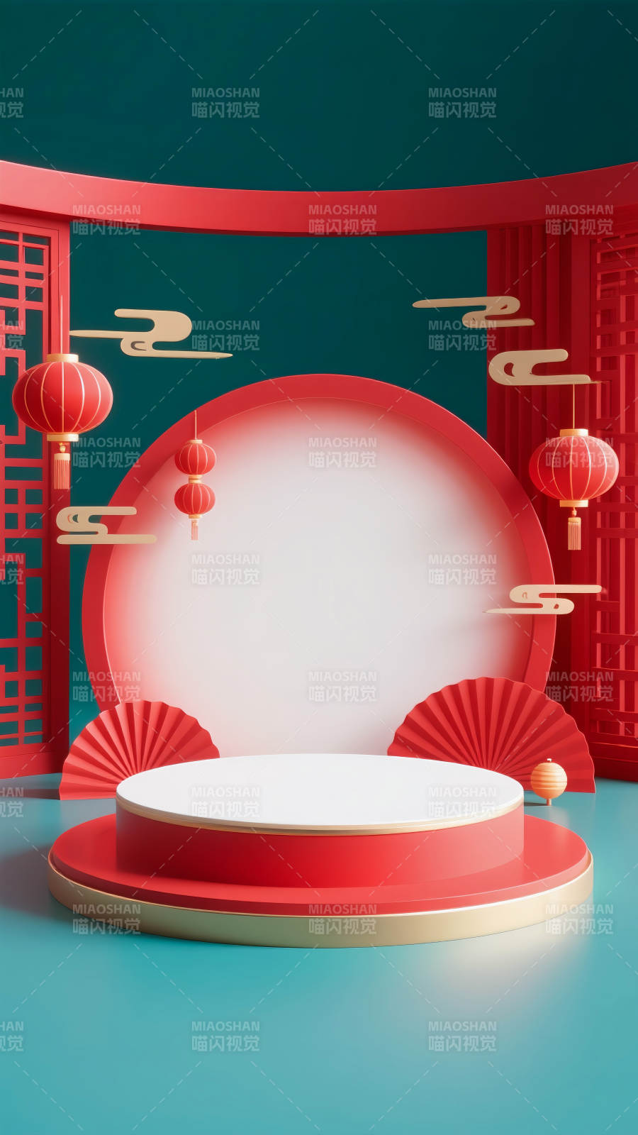 紅韻東方舞臺電商場景圖-圖片