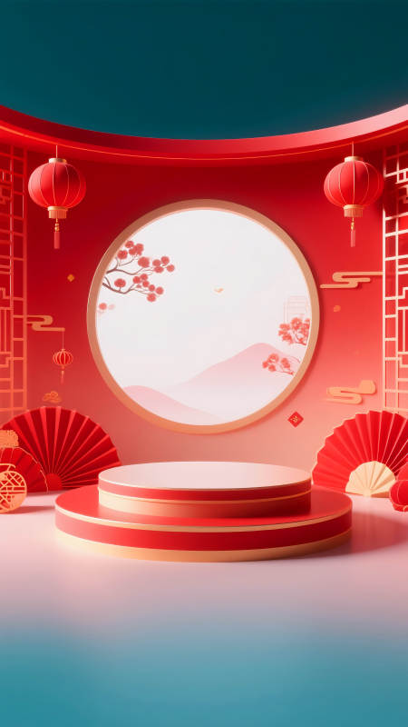 新春喜慶舞臺-圖片