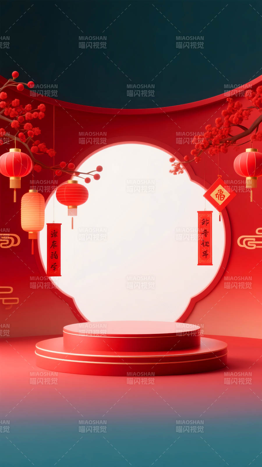 新春賀歲福滿人間電商場景圖-圖片