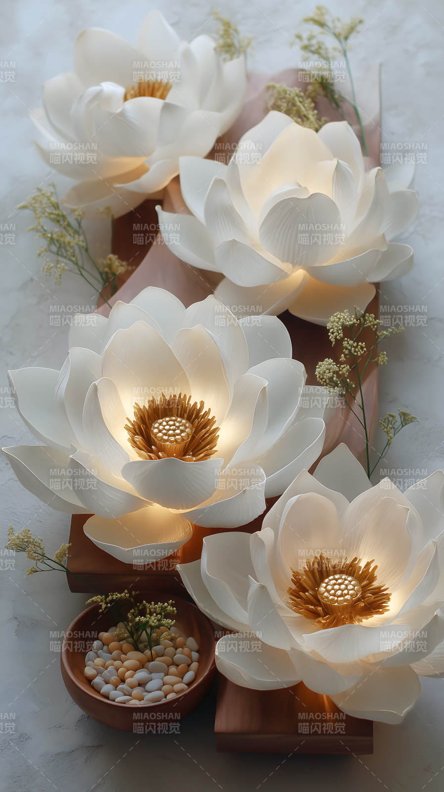 莲花灯饰艺术品展示图片