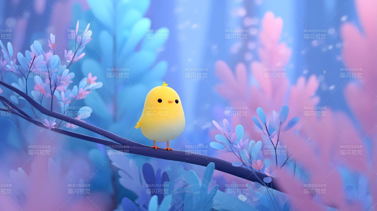 可爱小鸟枝头静候图片