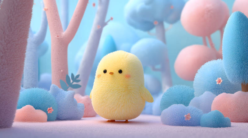 可愛小雞卡通世界-圖片