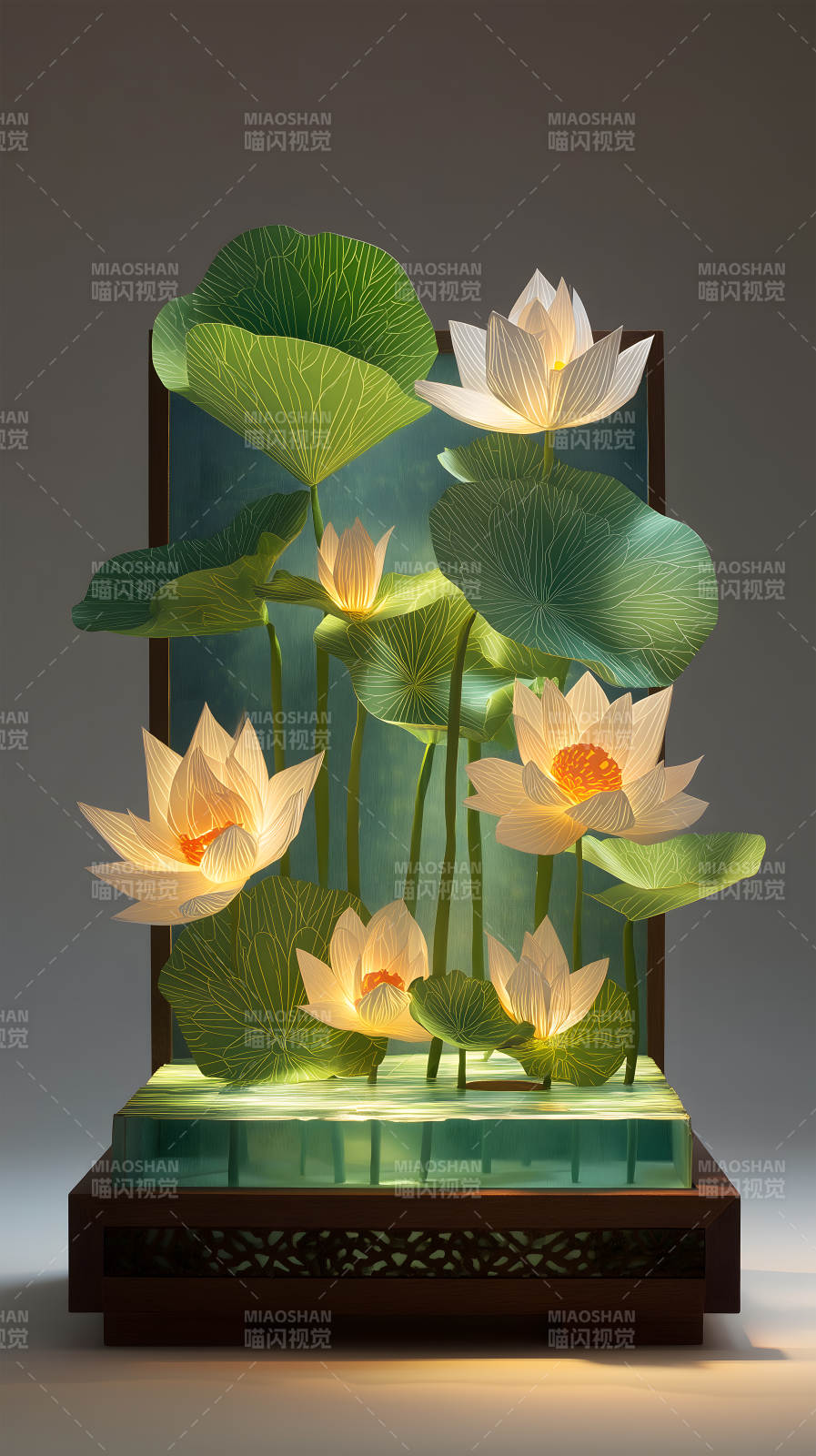 莲花灯饰艺术品图片