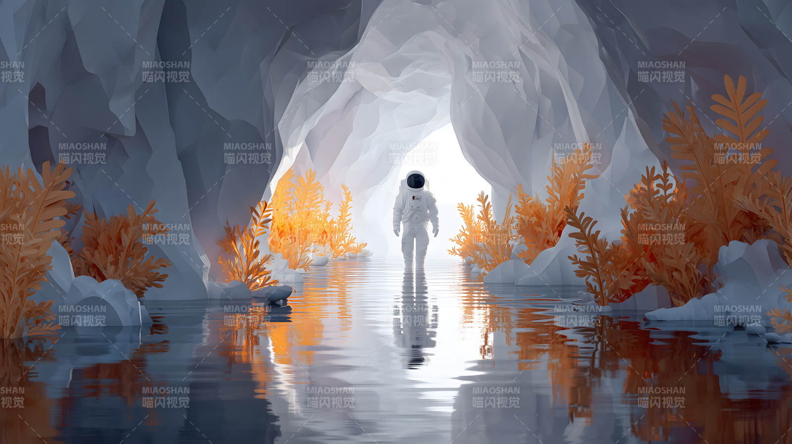 宇航员洞穴探险图片