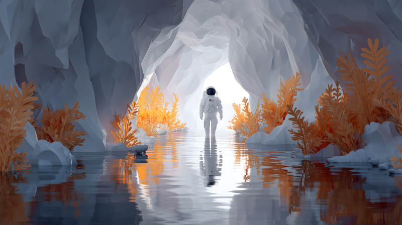 宇航員洞穴探險-圖片