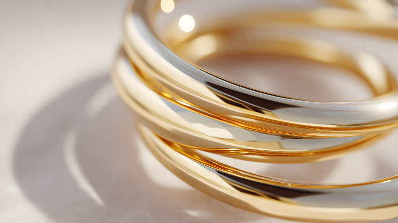 金色环形首饰特写-图片