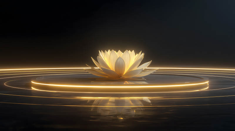蓮花光芒靜謐之美-圖片