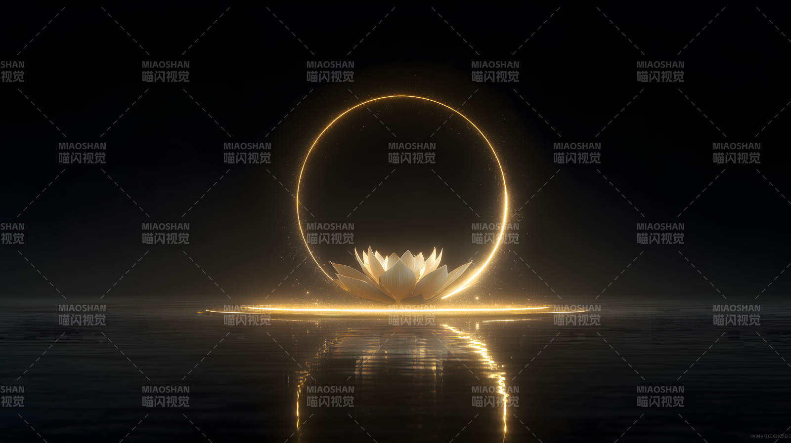 金色莲花静谧唯美图片