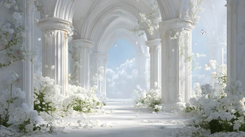 天堂般的白色空間-圖片