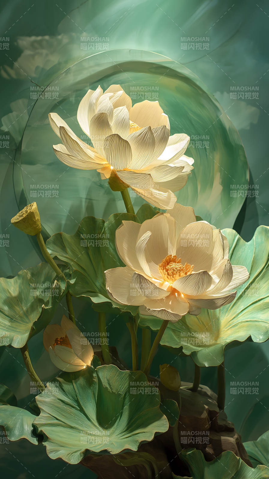 荷花绽放艺术品图片