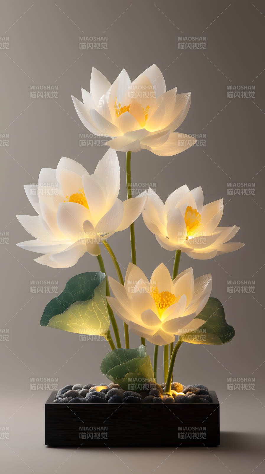 发光莲花艺术装饰图片