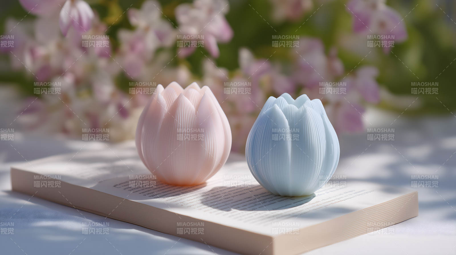 莲花与书的静谧时光图片