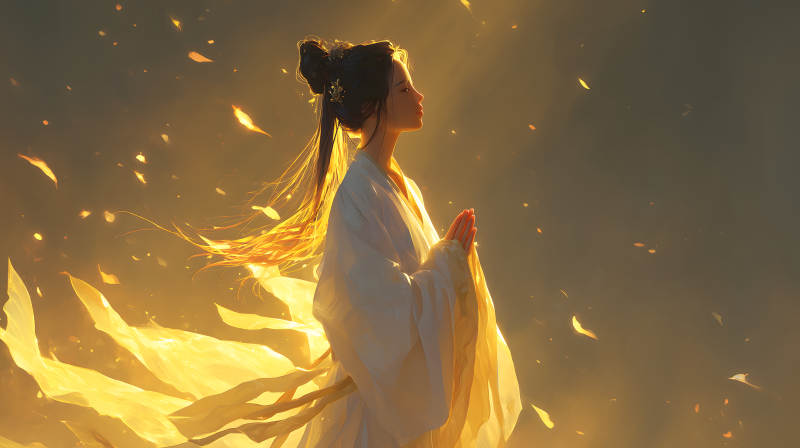 祈祷的东方女子-图片