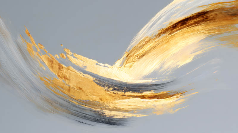 金色笔刷艺术抽象-图片