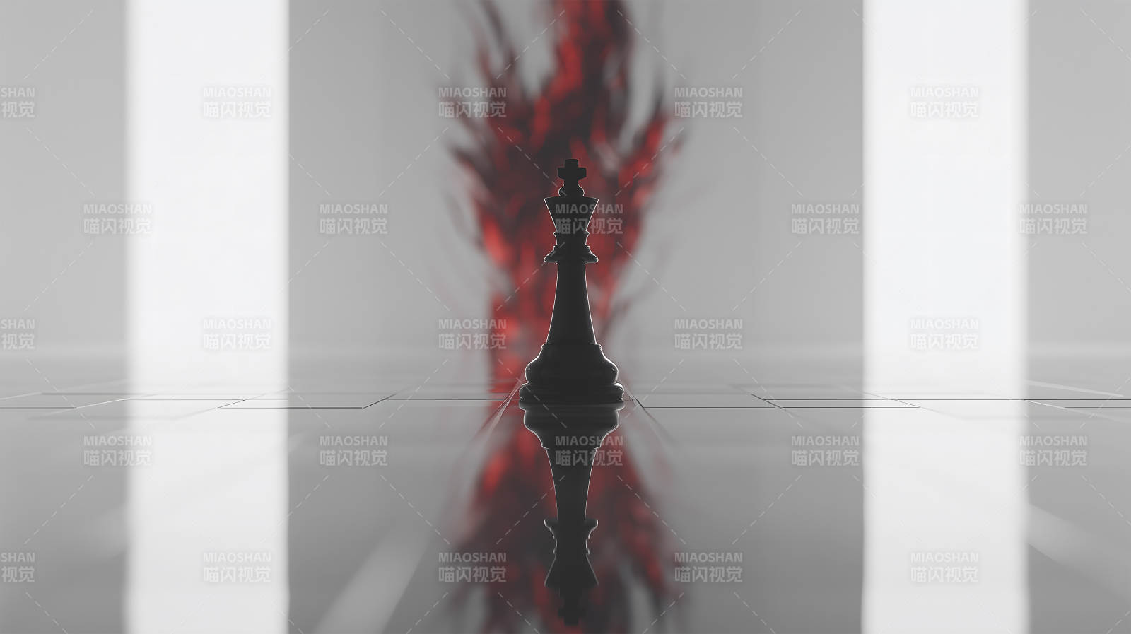 黑棋王死亡后的倒影图片