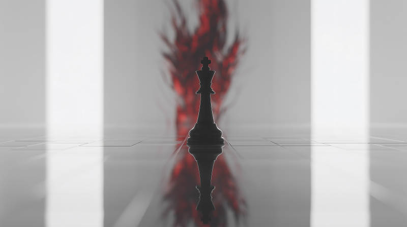 黑棋王死亡后的倒影图片