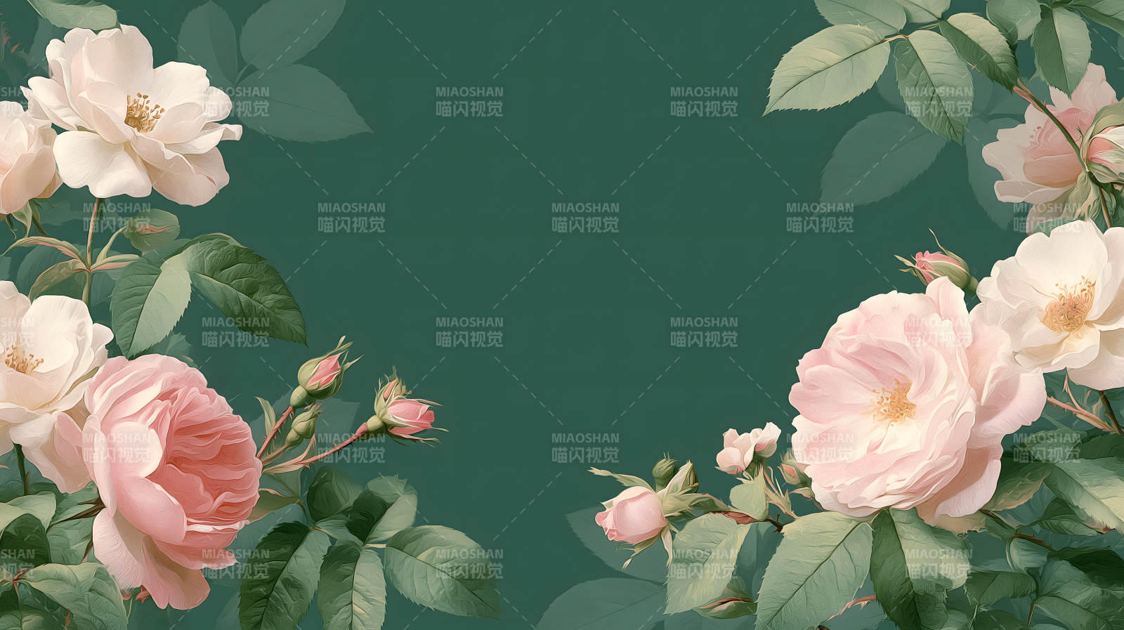 粉色玫瑰花卉背景-图片