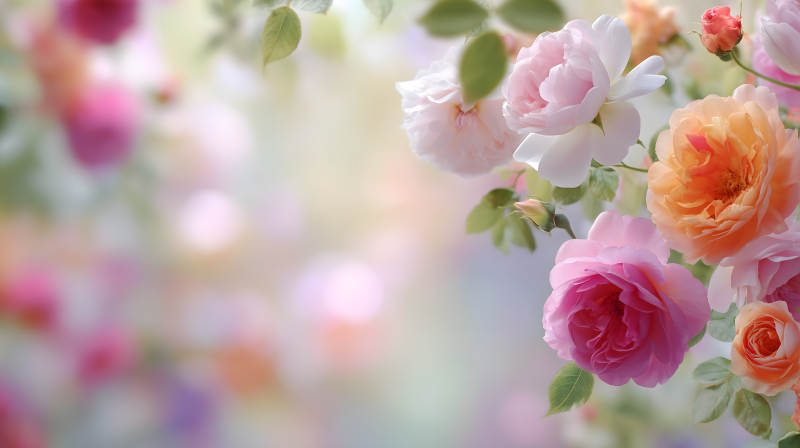 娇艳玫瑰花团锦簇-图片