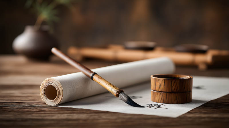 书法工具静谧时光图片