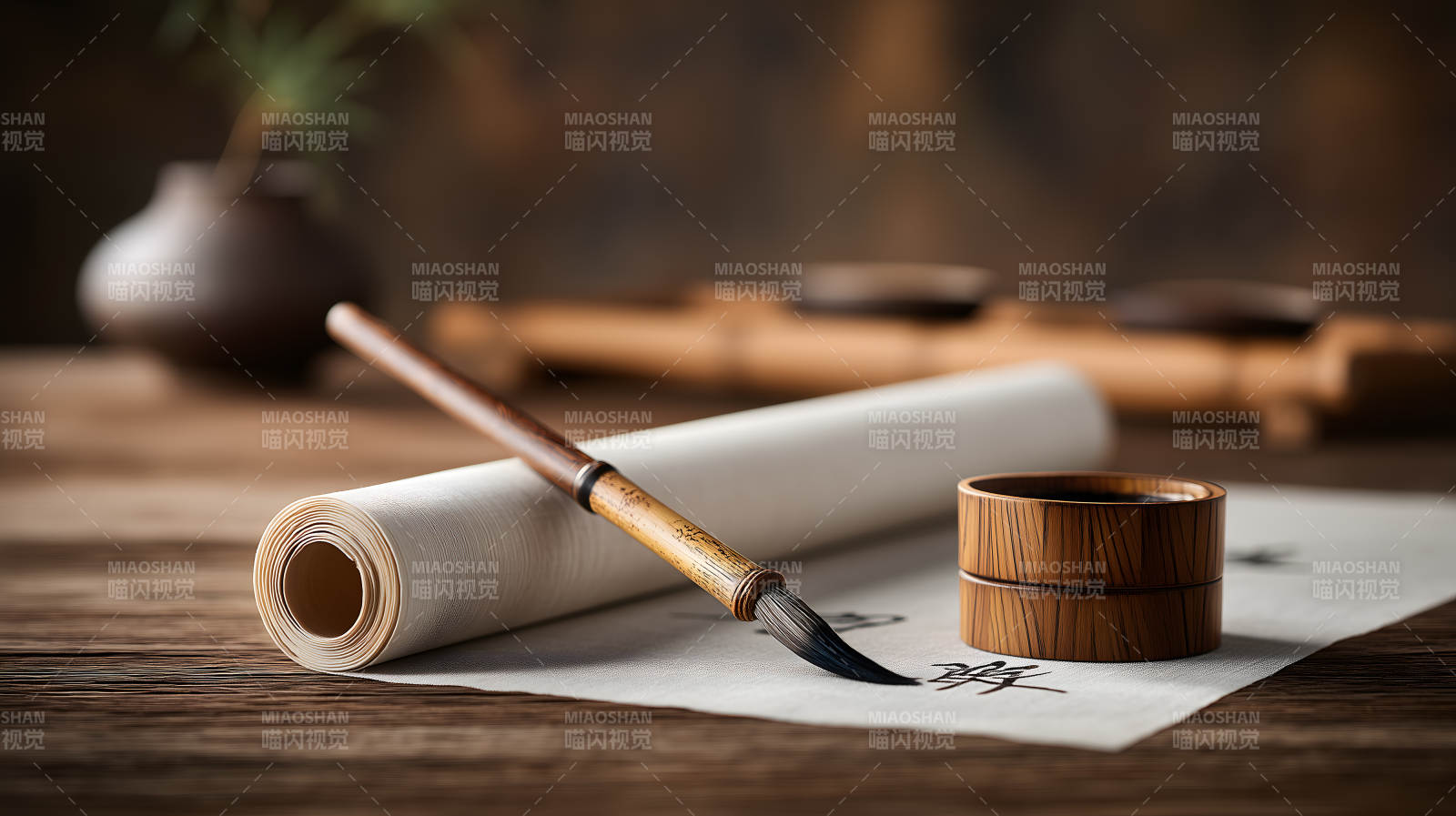 书法工具静谧时光图片