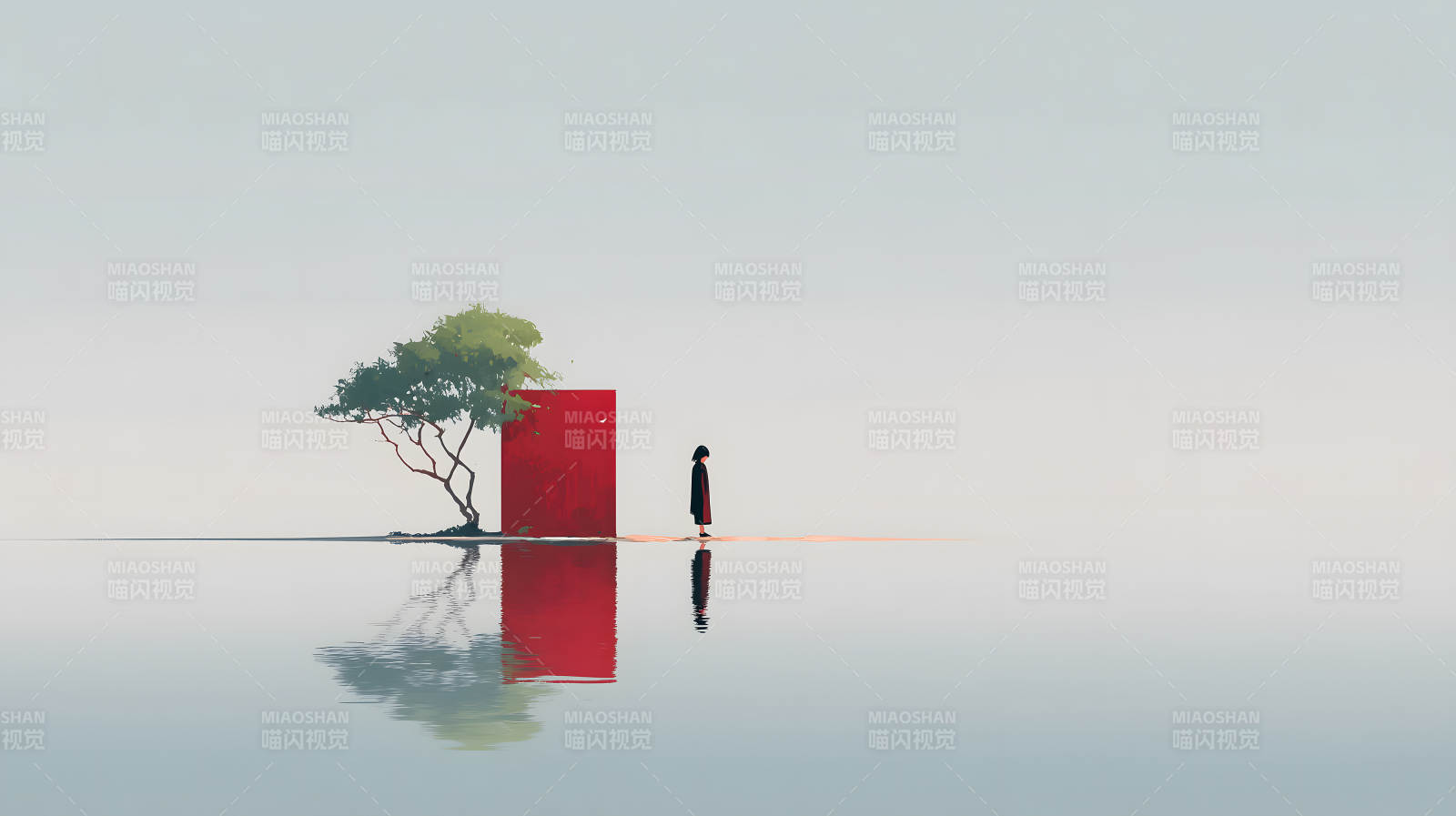 孤寂之境倒影迷離-圖片