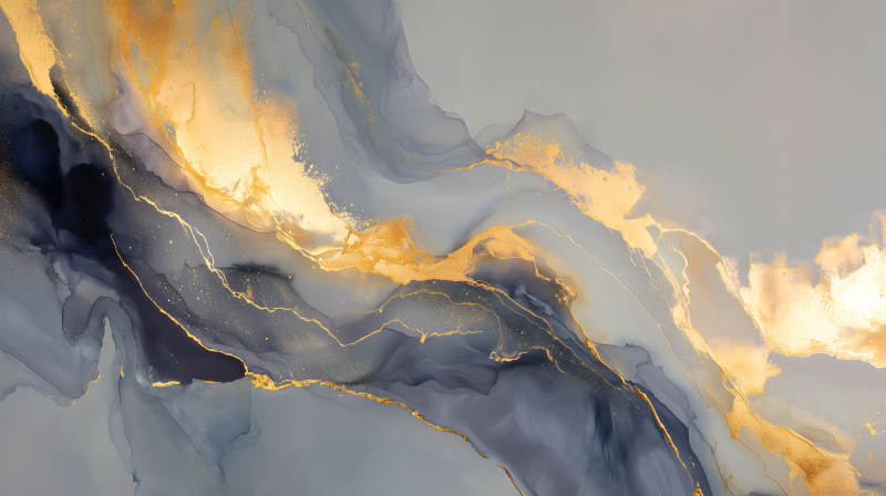 墨色金箔抽象艺术-图片