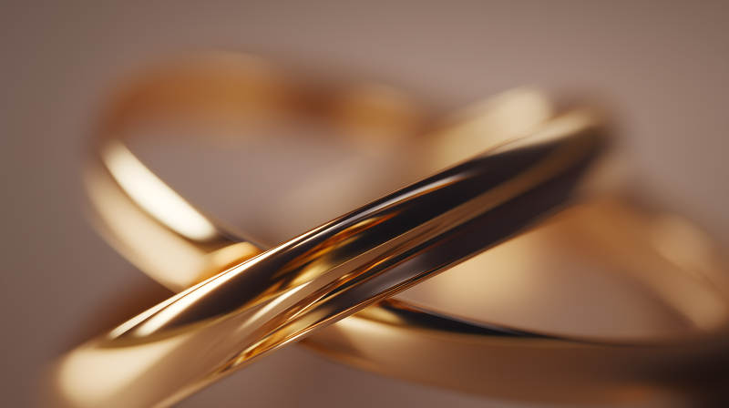 金色戒指特写-图片