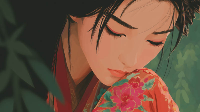 東方美人低頭沉思-圖片