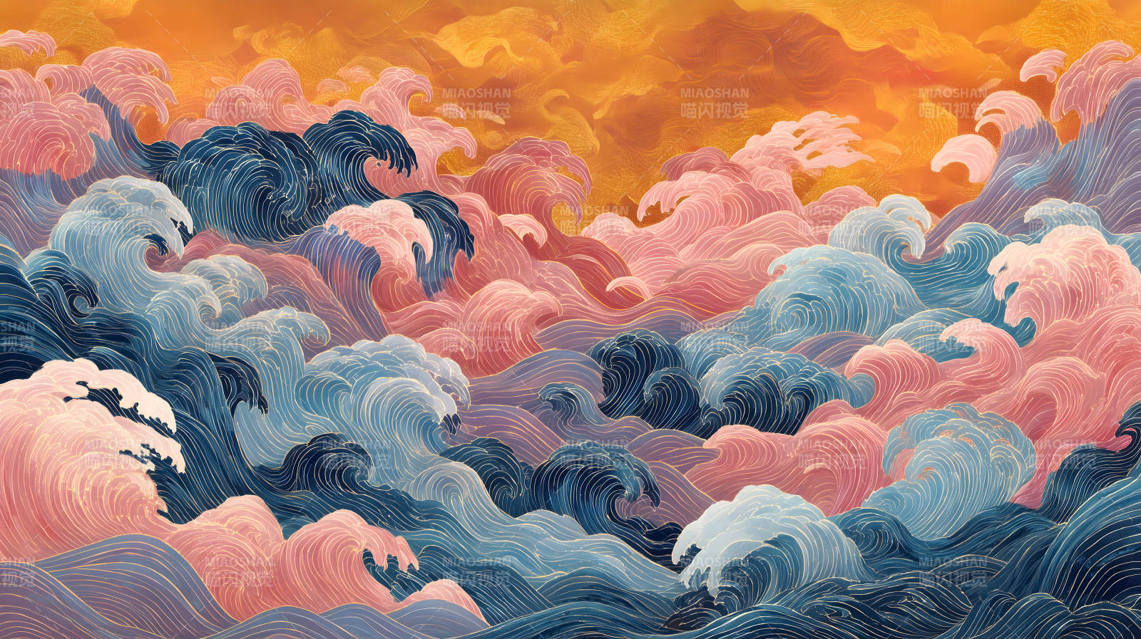 波涛汹涌云彩飘渺-图片