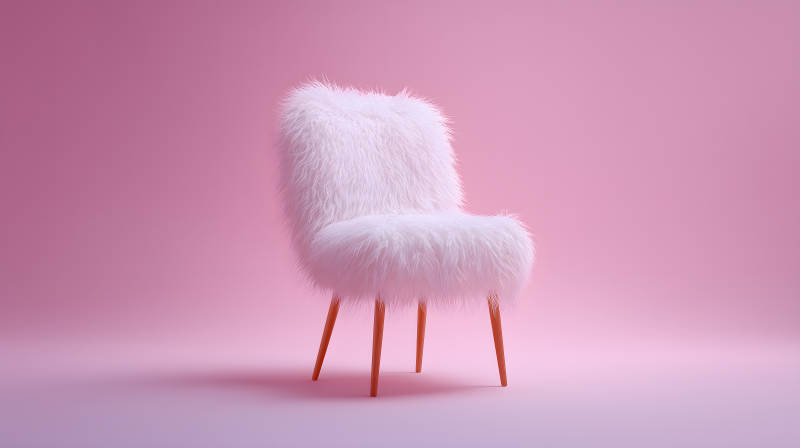 毛茸茸的白色椅子-图片
