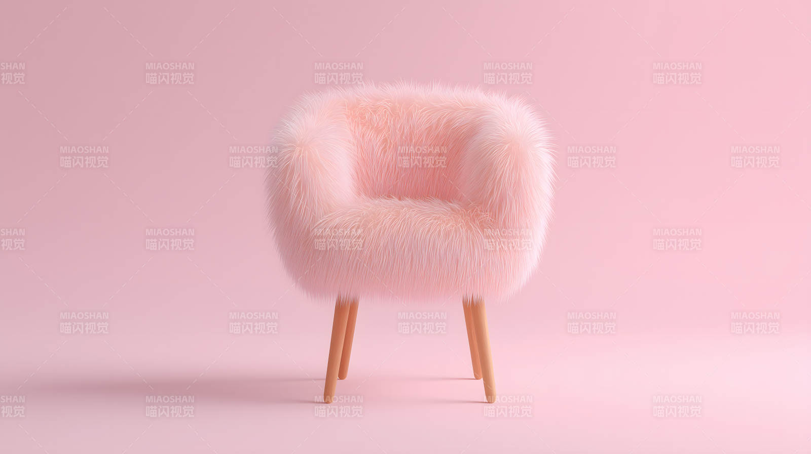 粉色毛茸茸椅子图片