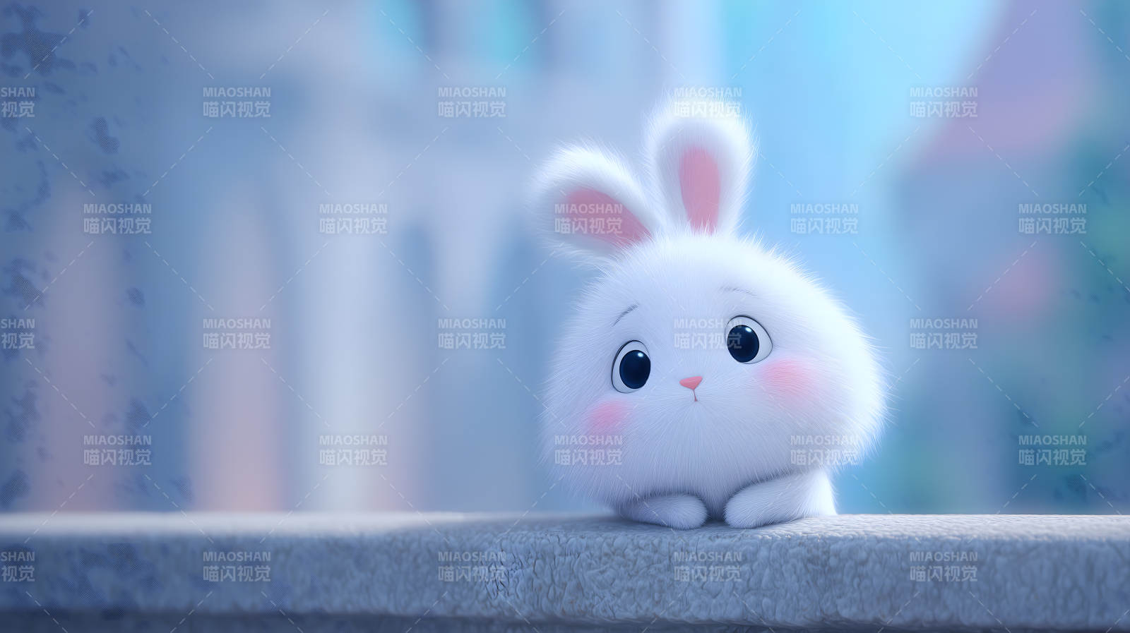 可愛毛茸茸的小兔子-圖片