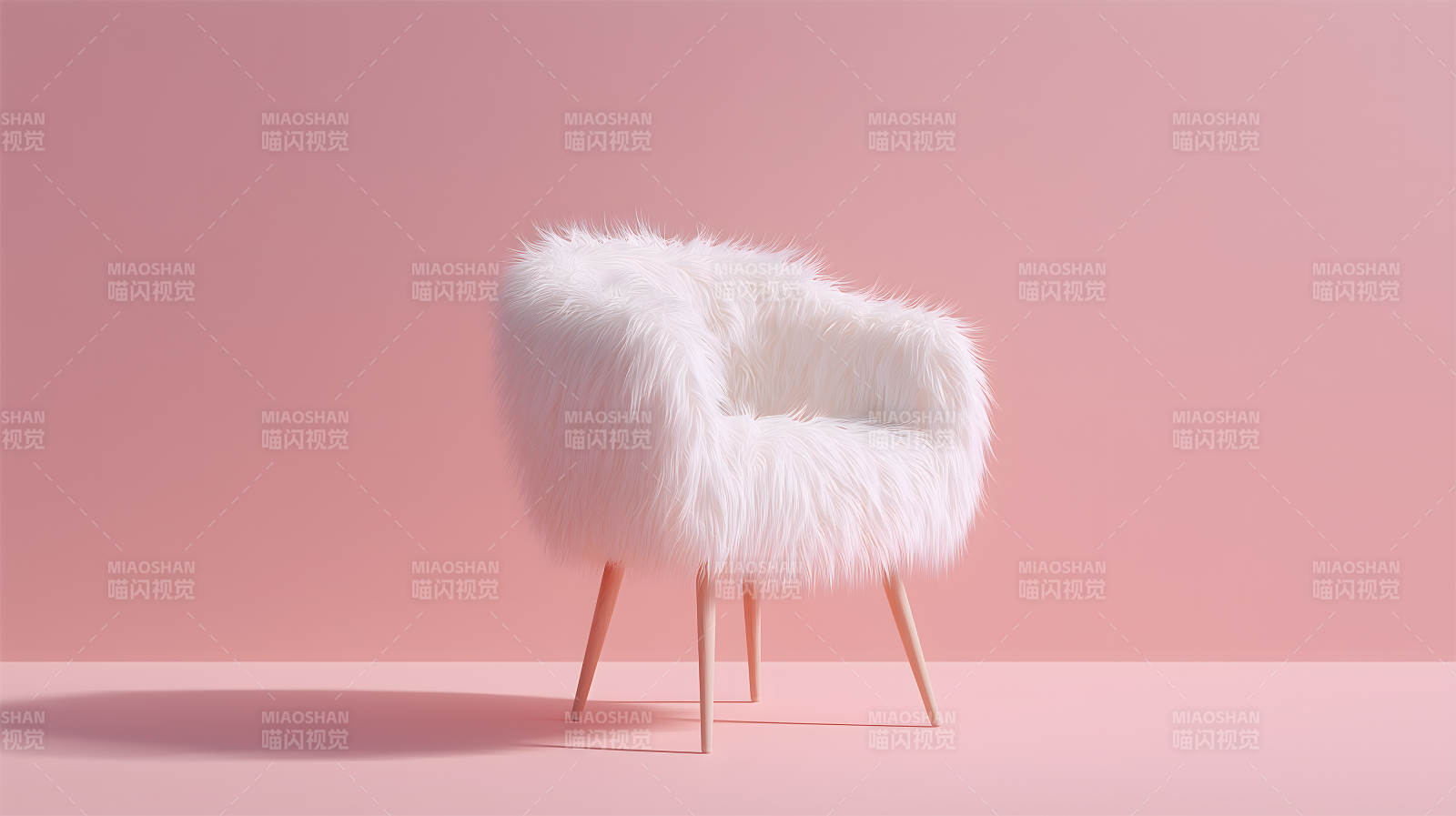 毛茸茸的白色椅子图片