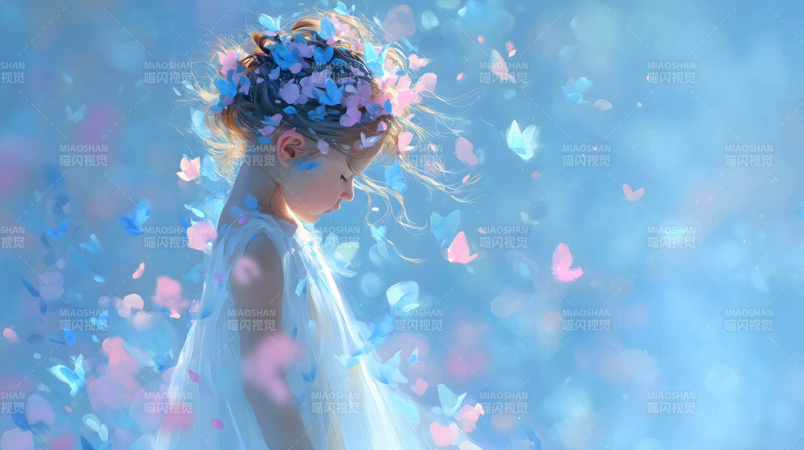 小女孩與蝴蝶-圖片