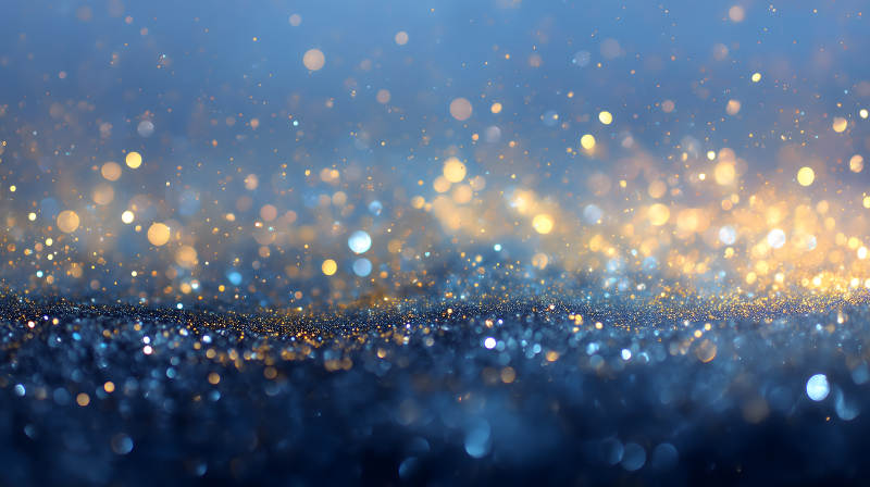 蓝色光芒点缀图-图片